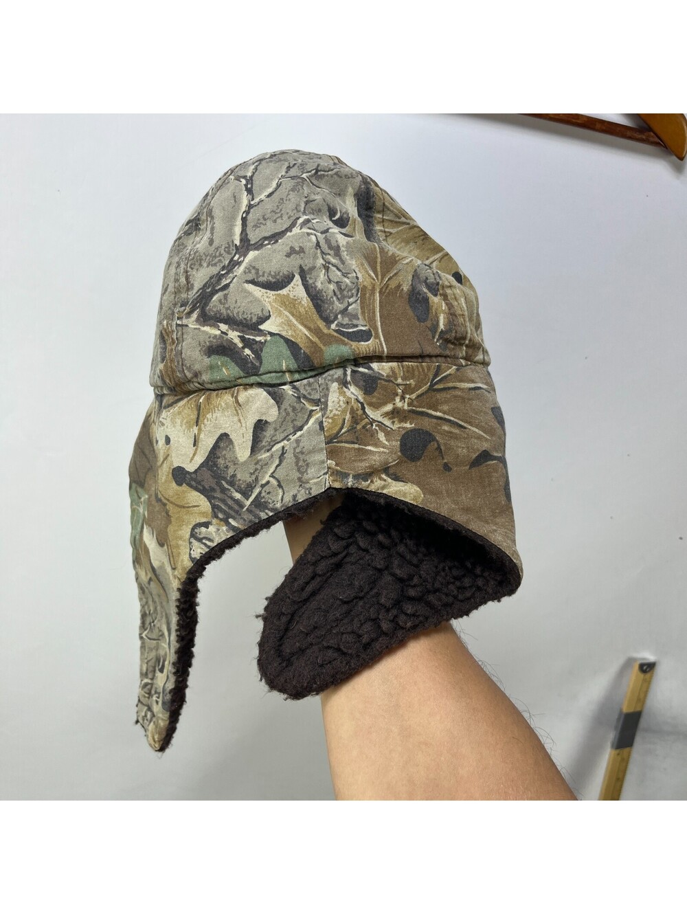 Vintage Goretex Realtree Camo Sherpa Lined Hat Ear Flap Cap - Picture 4 of 7